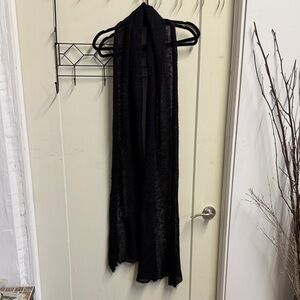 H&M Black Knit Mohair Wool Scarf